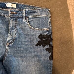 Skinny Jean with Black Embroidered Detailing